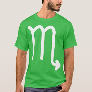 Eenvoudige White Zodiac Horoscope Sign Scorpio T-shirt