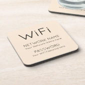 Eenvoudige WiFi-informatie zwarte typografische ka Bier Onderzetter (Linkerzijde)