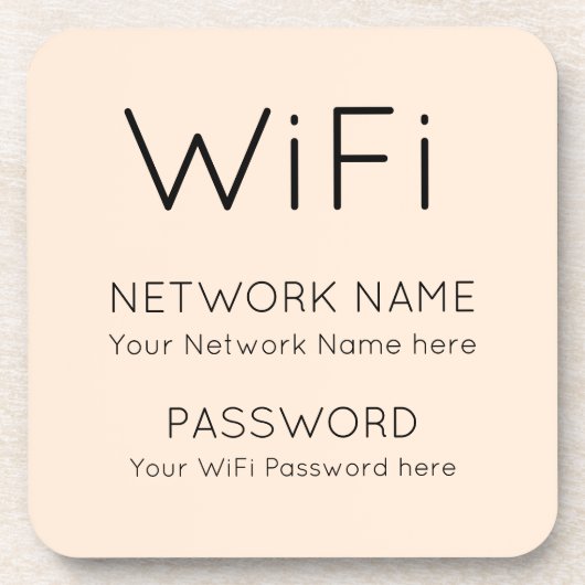 Eenvoudige WiFi-informatie zwarte typografische ka Bier Onderzetter (Voorkant)