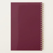 Eenvoudige wijn en perzik Monogram 2026 Planner (Achterkant)