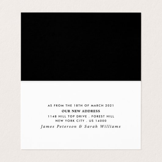 Eenvoudige wijziging in script van adreskaart visitekaartje (Binnenkant ongevouwen)