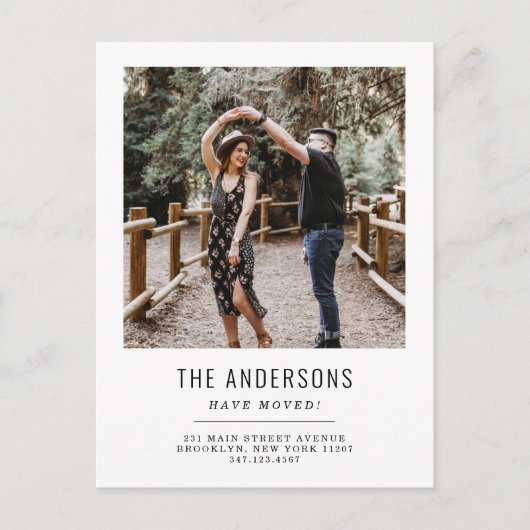 Eenvoudige wijziging van adresfoto verplaatsen aankondigingskaart (Voorkant)