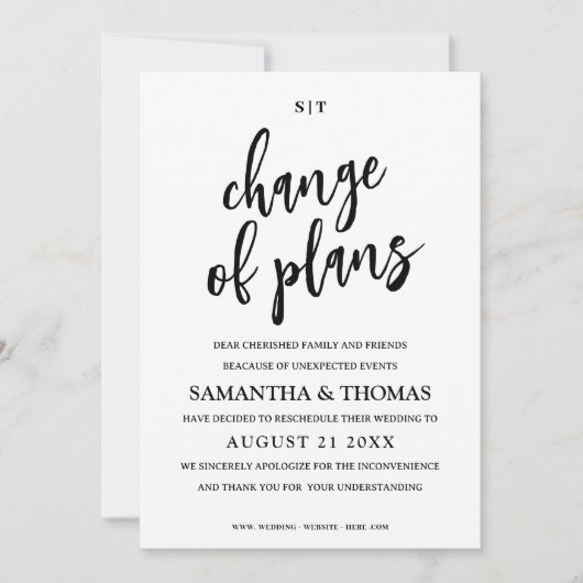 Eenvoudige wijziging van de datum van huwelijksaan bedankkaart (Voorkant)