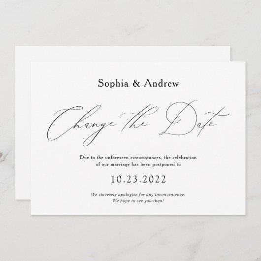 Eenvoudige wijziging van de datum waarop het huwel kaart (Voorkant / Achterkant)