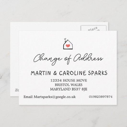 Eenvoudige wijziging van het adreshuispictogram aankondigingskaart (Voorkant / Achterkant)