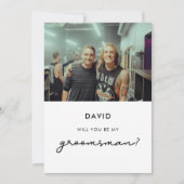 Eenvoudige 'Wil je mijn getuige zijn' fotokaart Kaart (Voorkant)