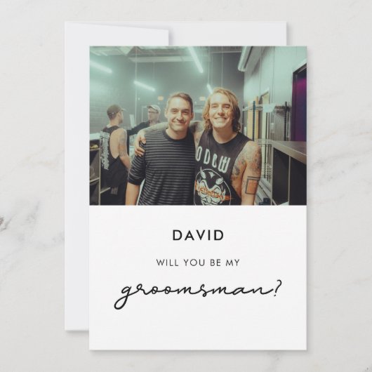 Eenvoudige 'Wil je mijn getuige zijn' fotokaart Kaart (Voorkant)