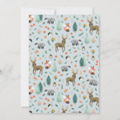 Eenvoudige Wild One Rustieke Bos Dieren 1e Verjaar Kaart (Achterkant)