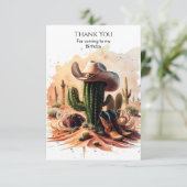 Eenvoudige Wild West Cowboy Verjaardag Bedankkaart (Staand voorkant)