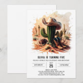 Eenvoudige Wild West Cowboy Verjaardag Kaart (Voorkant / Achterkant)