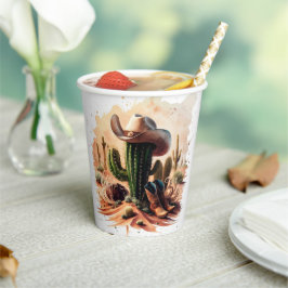 Eenvoudige Wild West Cowboy Verjaardag Papieren Bekers