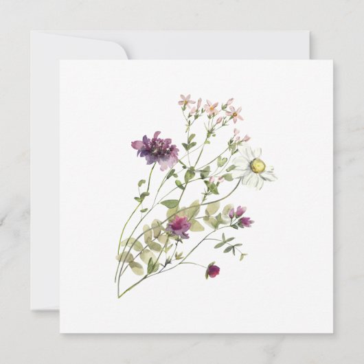 Eenvoudige Wildbloemen bloementuin Christelijke br Kaart (Achterkant)