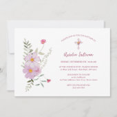 Eenvoudige Wildbloemen Boeket Doop Kaart (Voorkant)