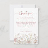 Eenvoudige Wildbloemen Boho Bruiloft Bedankkaart (Voorkant)