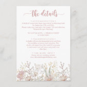 Eenvoudige Wildbloemen Boho Bruiloft Details Informatiekaartje (Voorkant)