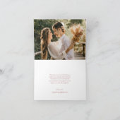 Eenvoudige Wildbloemen Boho bruiloft foto Bedankkaart (Binnen)