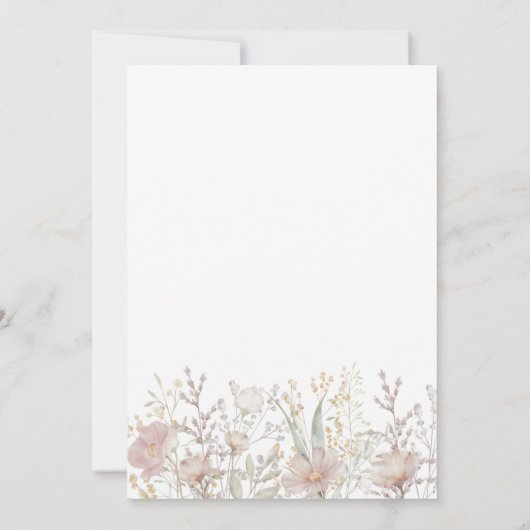 Eenvoudige Wildbloemen Boho Bruiloft Save The Date (Achterkant)