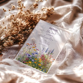 Eenvoudige Wildbloemen Botanische Tuin Vrijgezelle Acryl Uitnodigingen