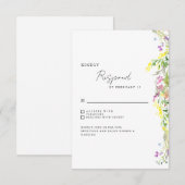 Eenvoudige Wildbloemen Bruiloft RSVP (Voorkant / Achterkant)