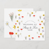 Eenvoudige Wildbloemen Hand Drawn Weduwschap Dank (Voorkant / Achterkant)