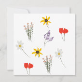 Eenvoudige Wildbloemen Hand Drawn Weduwschap Dank (Achterkant)