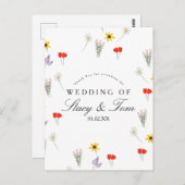 Eenvoudige Wildbloemen Hand Drawn Weduwschap Dank Briefkaart (Voorkant / Achterkant)