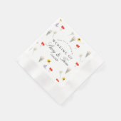 Eenvoudige Wildbloemen Hand Drawn Weduwschap Dank Servet (Hoek)