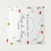 Eenvoudige Wildbloemen Hand Drawn Weduwschap Dank Wandkleed (Voorkant (horizontaal))