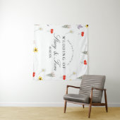 Eenvoudige Wildbloemen Hand Drawn Weduwschap Dank Wandkleed (In Situ (horizontaal))