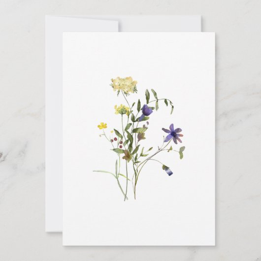 Eenvoudige Wildbloemen Tuin Bloemen Bruiloft Chris Kaart (Achterkant)