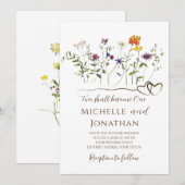 Eenvoudige Wildbloemen Tuin Bloemen Bruiloft Chris Kaart (Voorkant / Achterkant)