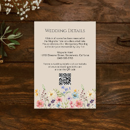 Eenvoudige Wildbloemen Tuin Bruiloft Details Informatiekaartje