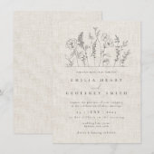 Eenvoudige Wildbloemen Tuin Minimalistische Kunst  Kaart (Voorkant / Achterkant)