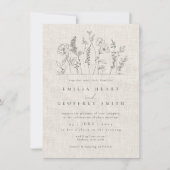 Eenvoudige Wildbloemen Tuin Minimalistische Kunst  Kaart (Voorkant)