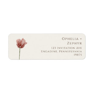 Eenvoudige Wilde Bloem Beige Retouradres Etiket