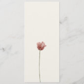 Eenvoudige Wilde Bloem | Beige Trouwdiner Menu (Achterkant)