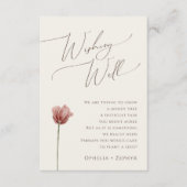 Eenvoudige wilde bloem | Beige Weddenschap Wishing Informatiekaartje (Voorkant)