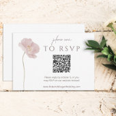 Eenvoudige wilde bloem boho bruiloft RSVP met QR-c