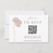 Eenvoudige wilde bloem boho bruiloft RSVP met QR-c (Voorkant)