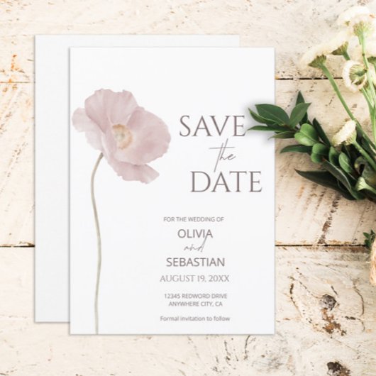 Eenvoudige Wilde Bloem Boho Bruiloft Save The Date