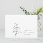 Eenvoudige Wilde Bloem Bruiloft Bloemstuk Bewaar d Save The Date (Staand voorkant)