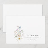 Eenvoudige Wilde Bloem Bruiloft Bloemstuk Bewaar d Save The Date (Voorkant / Achterkant)