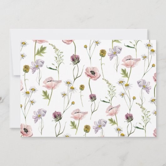 Eenvoudige wilde bloem bruiloft kalender opslaan v (Achterkant)