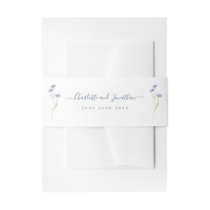 Eenvoudige Wilde Bloem Bruiloft Persoonlijk  Uitnodigingen Wikkel