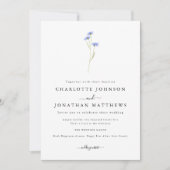 Eenvoudige Wilde Bloem Elegante Script Kaart (Voorkant)