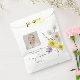 Eenvoudige Wilde Bloem Foto Rouwzaad Bedankzakje