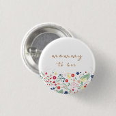 Eenvoudige wilde bloem mama om Baby shower te zijn Ronde Button 3,2 Cm (Voorkant /achterkant)