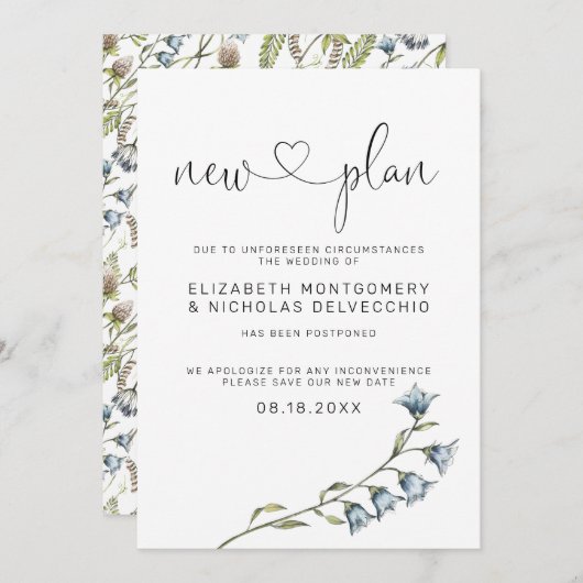 Eenvoudige wilde bloem | Uitgestelde aankondiging  (Voorkant / Achterkant)