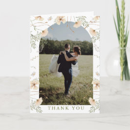 Eenvoudige Wilde Bloemen Boog Foto Trouwdag Bedankkaart