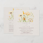 Eenvoudige wilde bloemen botanische bruiloft kaart (Voorkant / Achterkant)